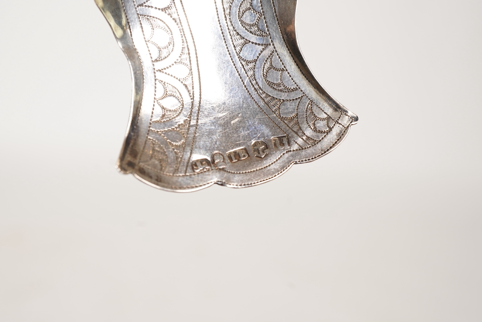 Ten assorted mainly 19th century silver caddy spoons, most with shovel bowls